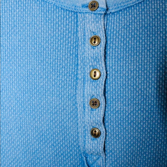 •FREE PEOPLE• Alpine Cuff Newbie Blue Thermal - Picture 4 of 6